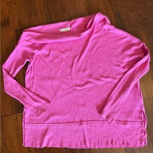 We the Free Pink Long Sleeve boatneck off the shoulder Top